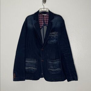 RNT 23 London Jeans Men's Denim Cotton Stretch Blazer Size XL